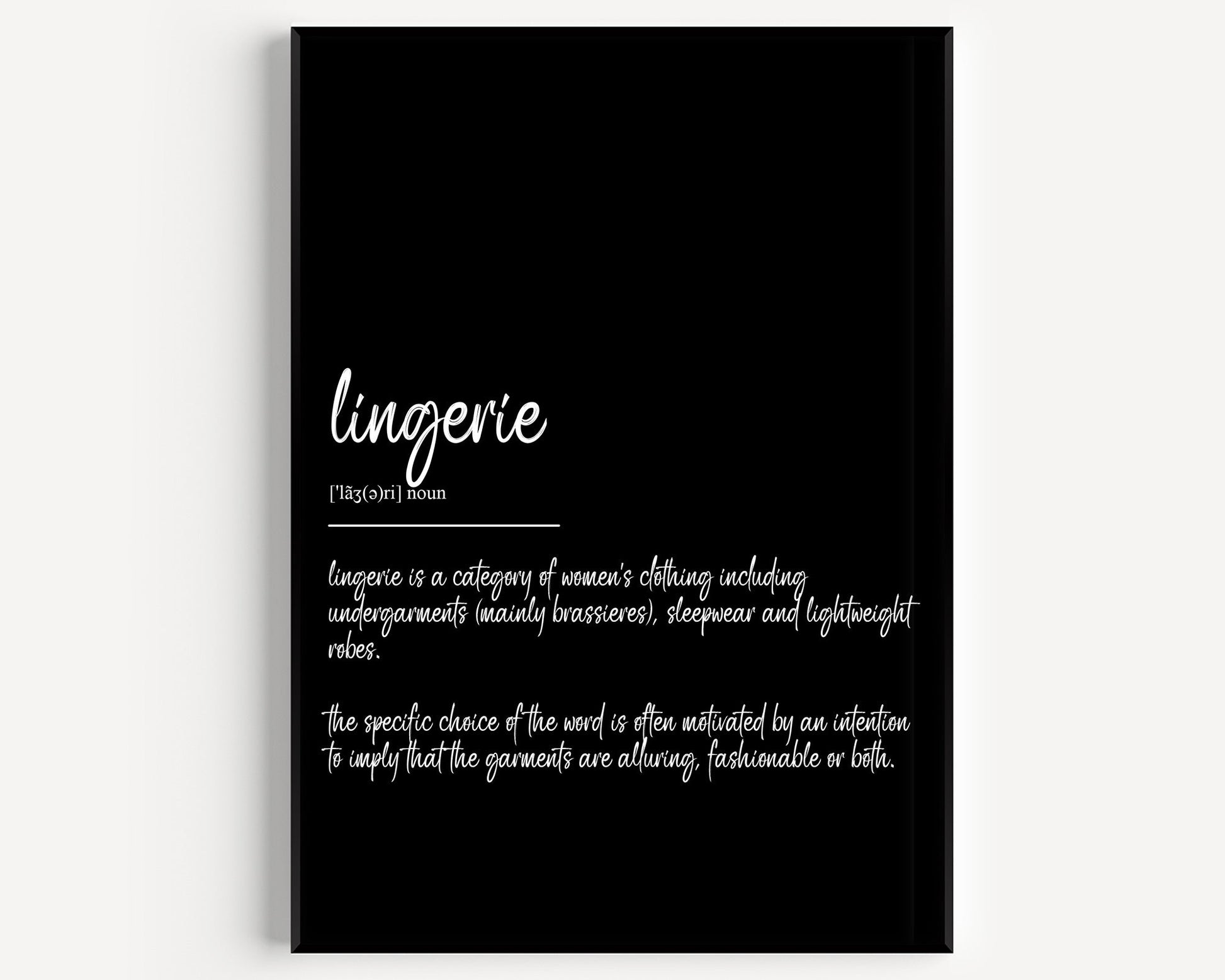 Lingerie Definition Print - Magic Posters