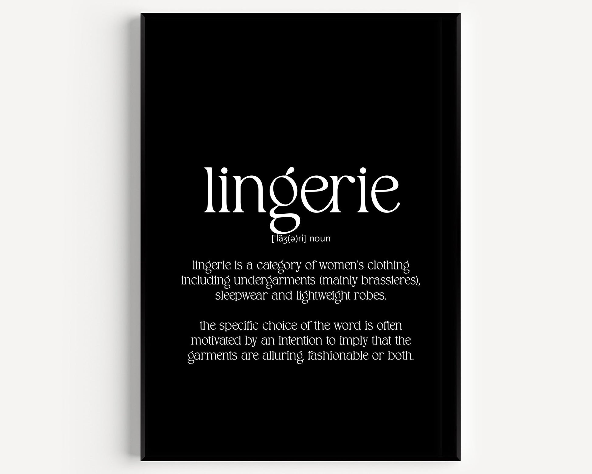 Lingerie Definition Print - Magic Posters