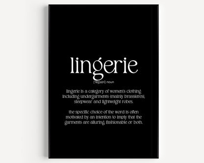 Lingerie Definition Print - Magic Posters