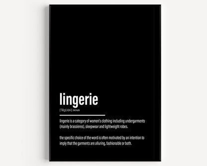 Lingerie Definition Print - Magic Posters