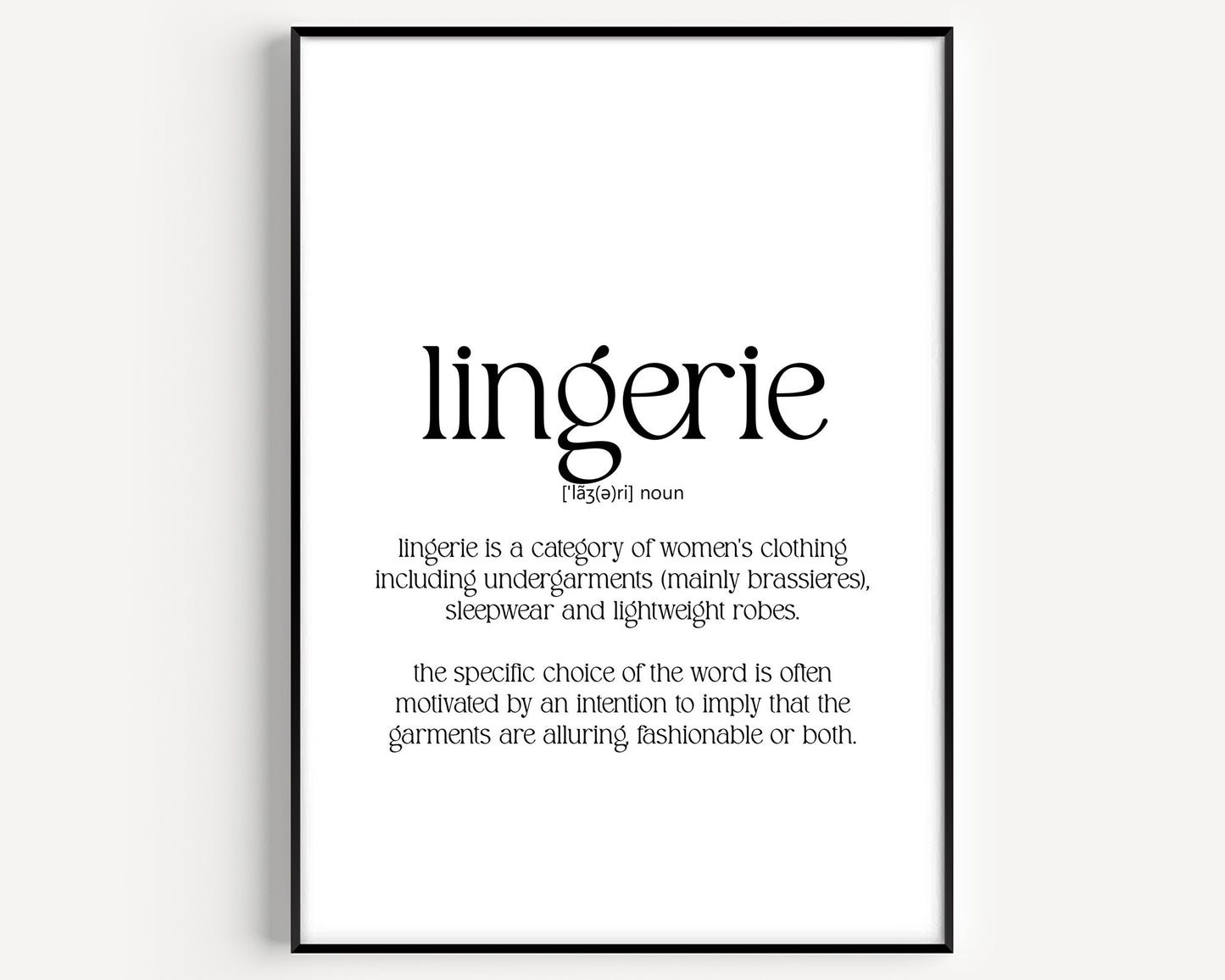 Lingerie Definition Print - Magic Posters