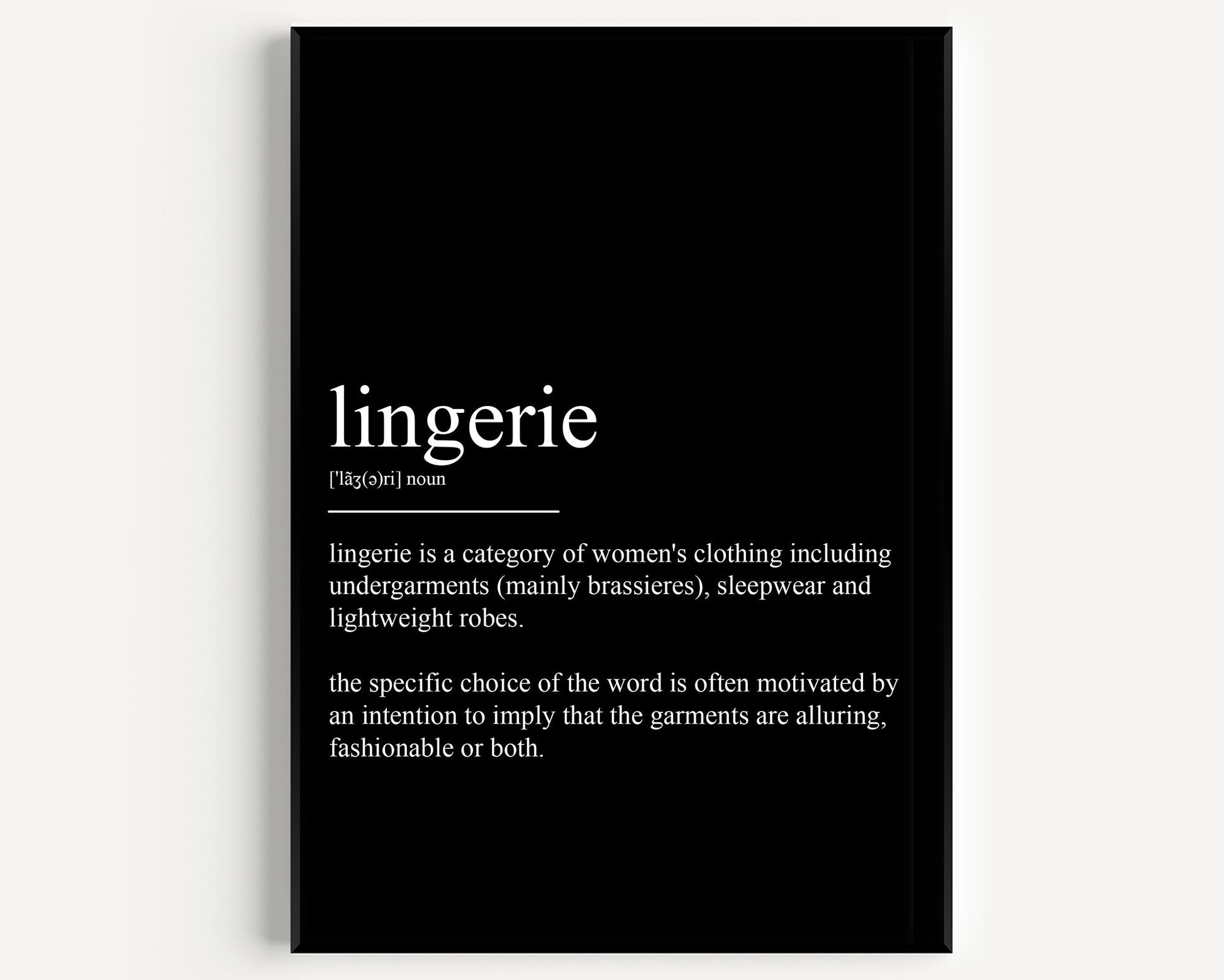 Lingerie Definition Print - Magic Posters