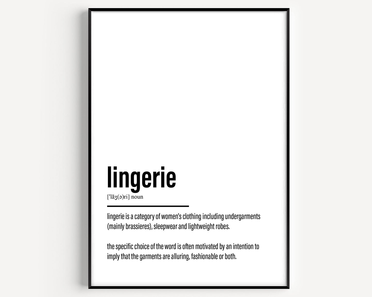 Lingerie Definition Print - Magic Posters