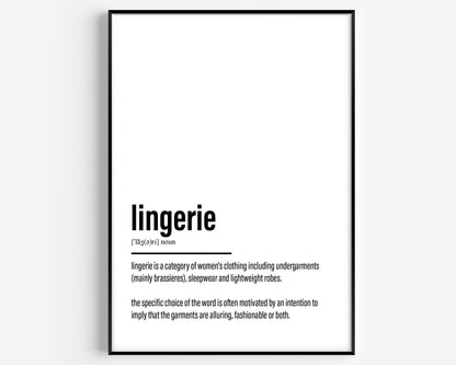 Lingerie Definition Print - Magic Posters