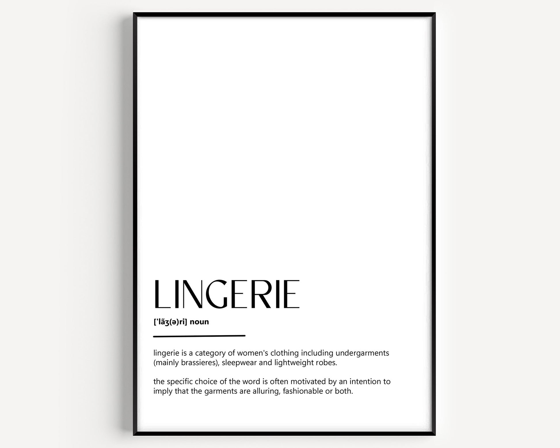 Lingerie Definition Print - Magic Posters