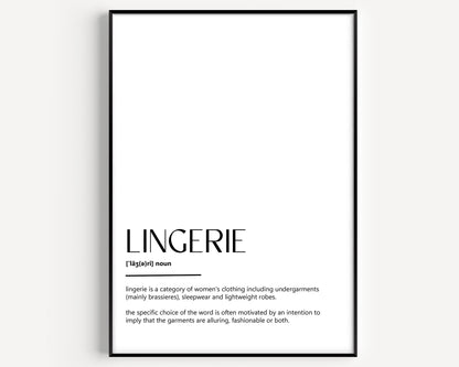 Lingerie Definition Print - Magic Posters