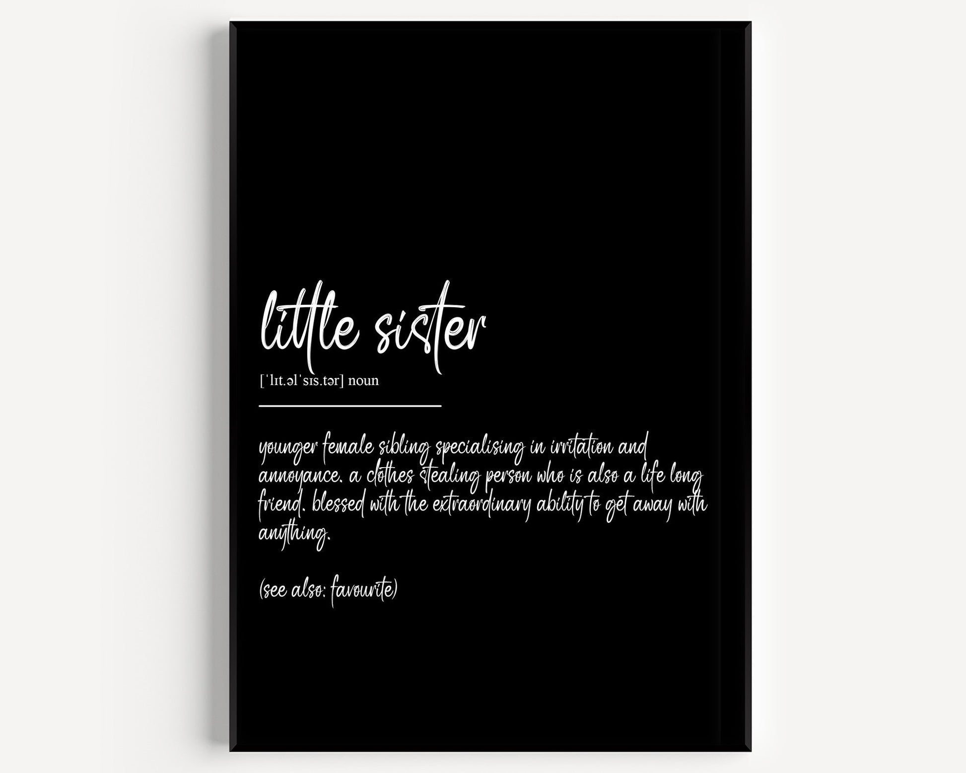 Little Sister Definition Print - Version 2 - Magic Posters