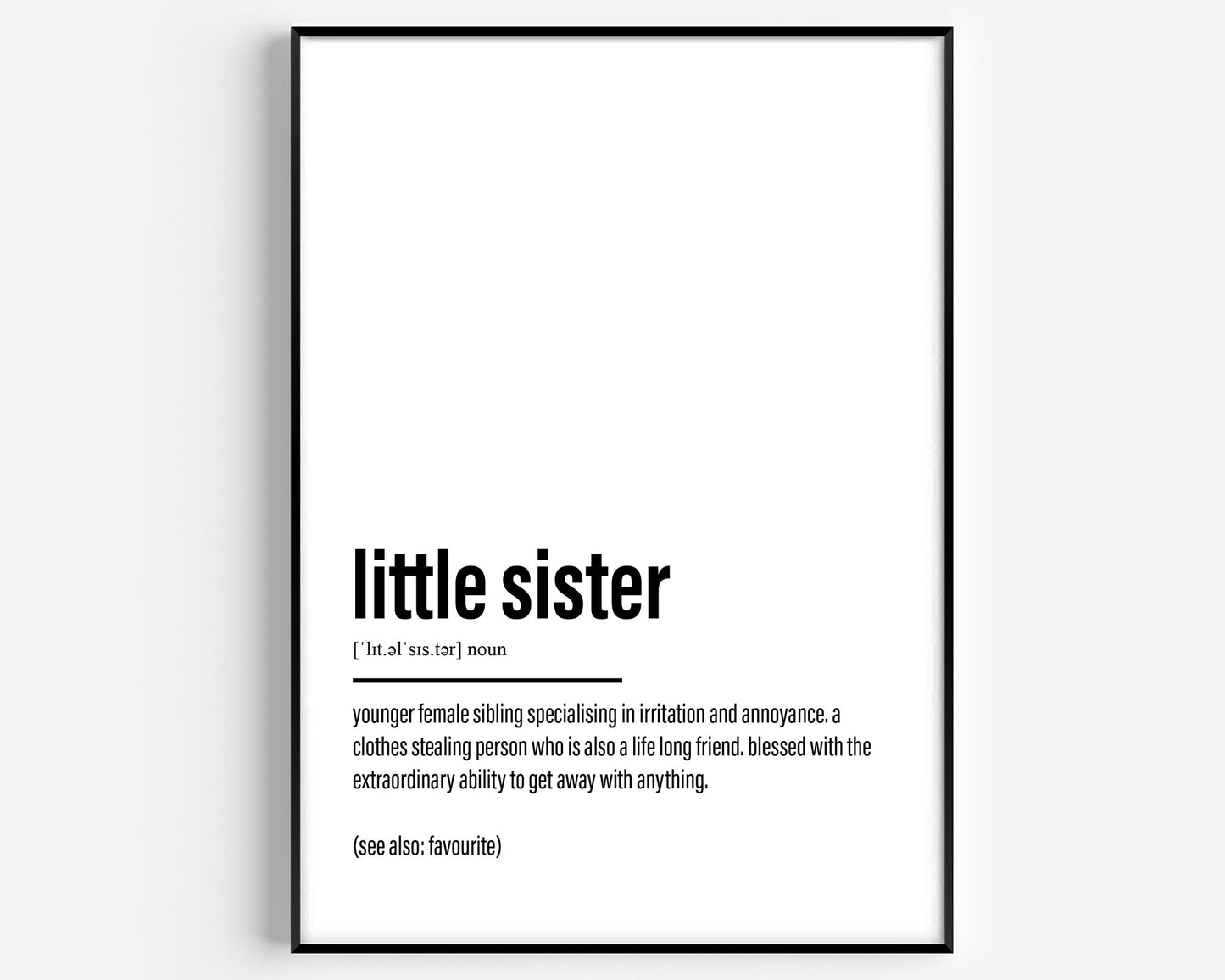 Little Sister Definition Print - Version 2 - Magic Posters