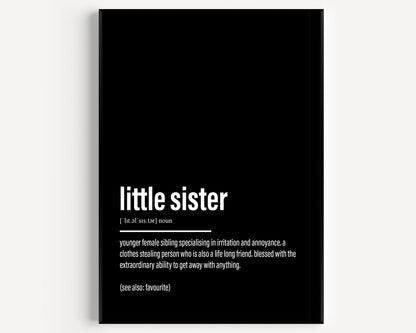 Little Sister Definition Print - Version 2 - Magic Posters