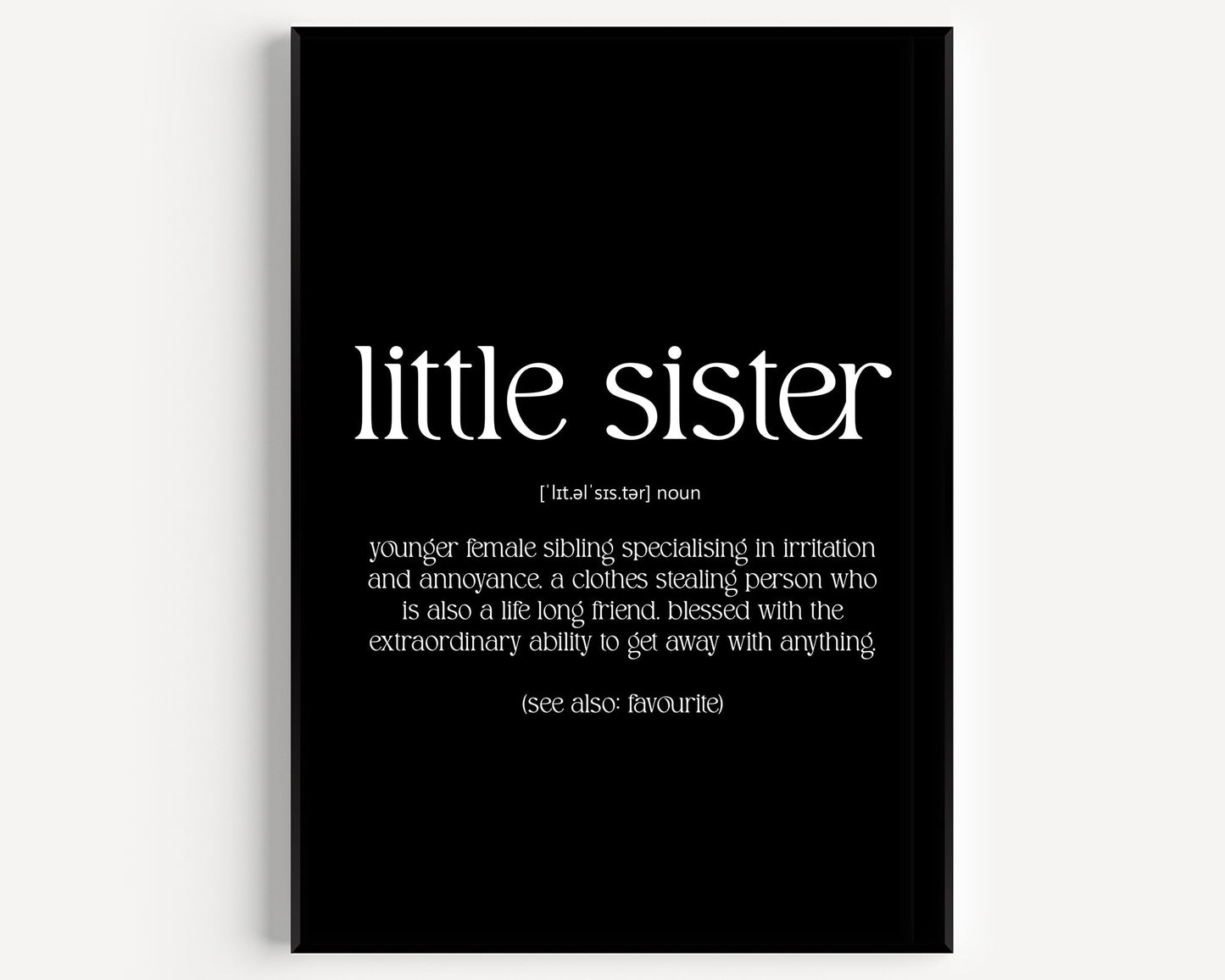 Little Sister Definition Print - Version 2 - Magic Posters