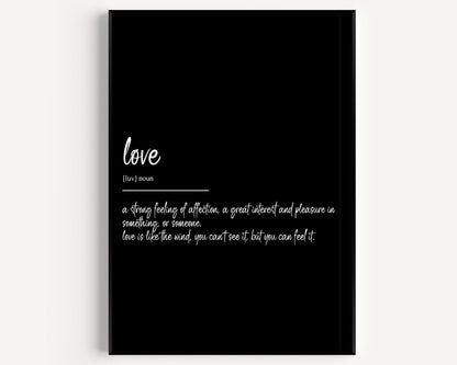 Love Definition Print - Magic Posters