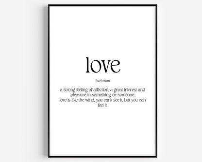 Love Definition Print - Magic Posters