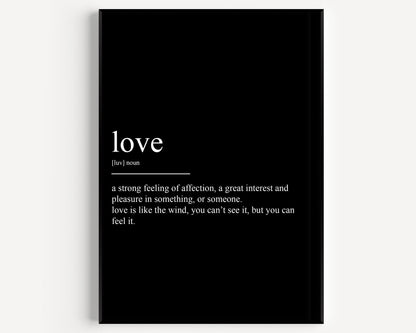 Love Definition Print - Magic Posters