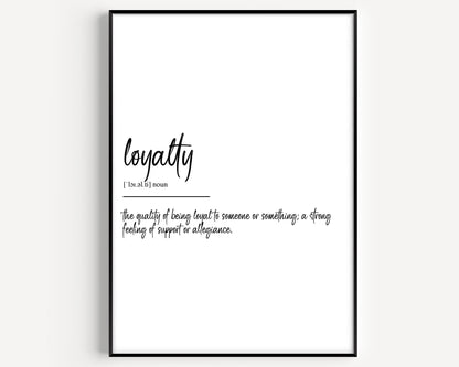 Loyalty Definition Print - Magic Posters