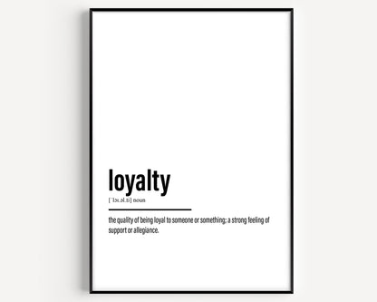 Loyalty Definition Print - Magic Posters