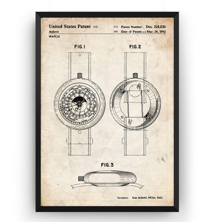 LV-I Watch 1992 Patent Print - Magic Posters