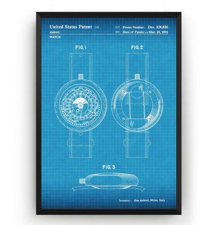 LV-I Watch 1992 Patent Print - Magic Posters