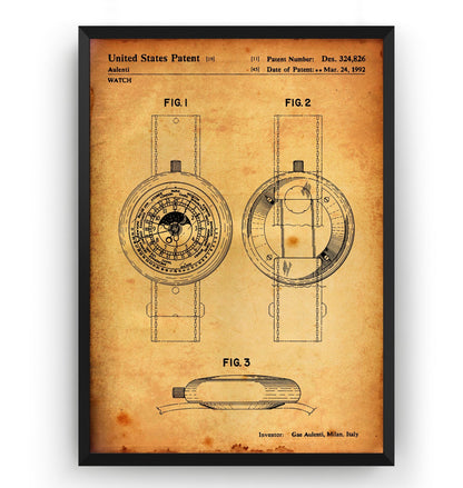 LV-I Watch 1992 Patent Print - Magic Posters