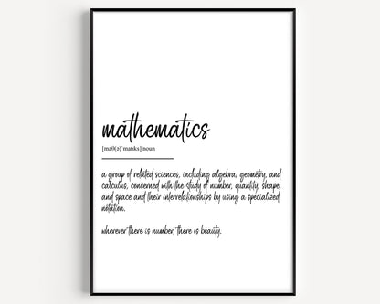 Mathematics Definition Print - Magic Posters