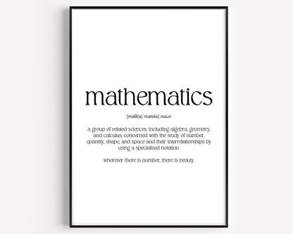 Mathematics Definition Print - Magic Posters