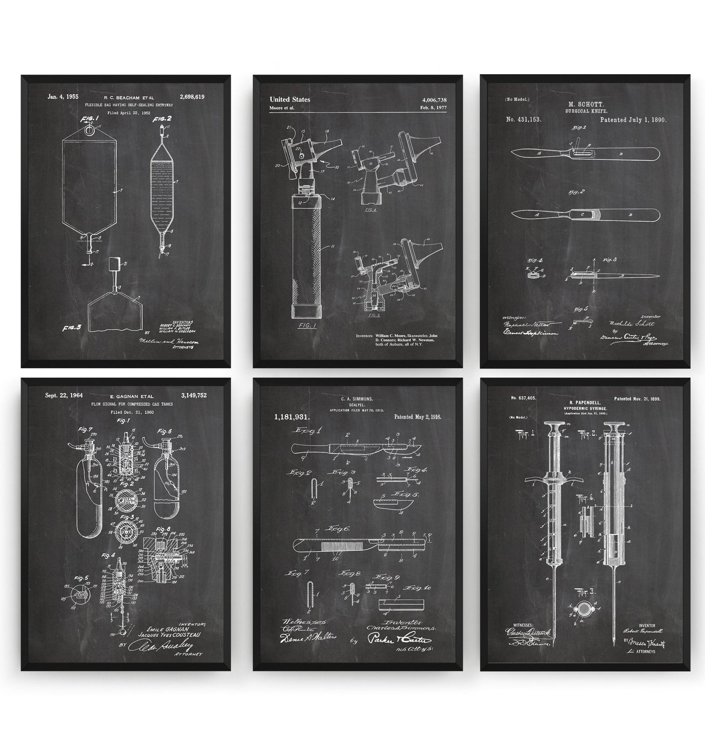 Medical Set Of 6 Patent Prints - Magic Posters