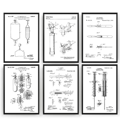 Medical Set Of 6 Patent Prints - Magic Posters