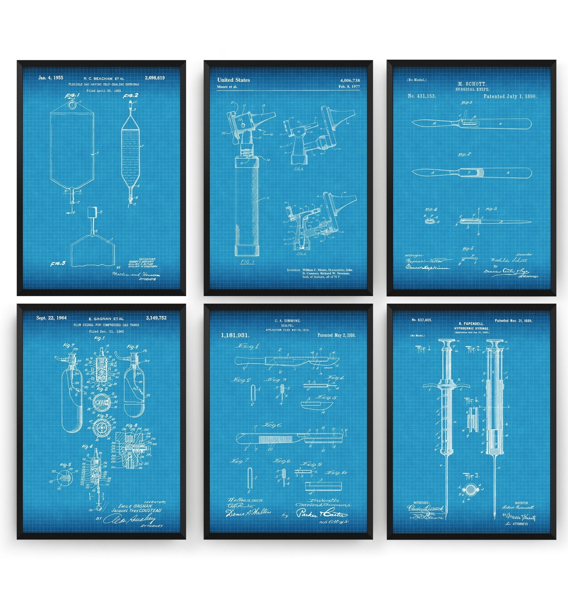 Medical Set Of 6 Patent Prints - Magic Posters