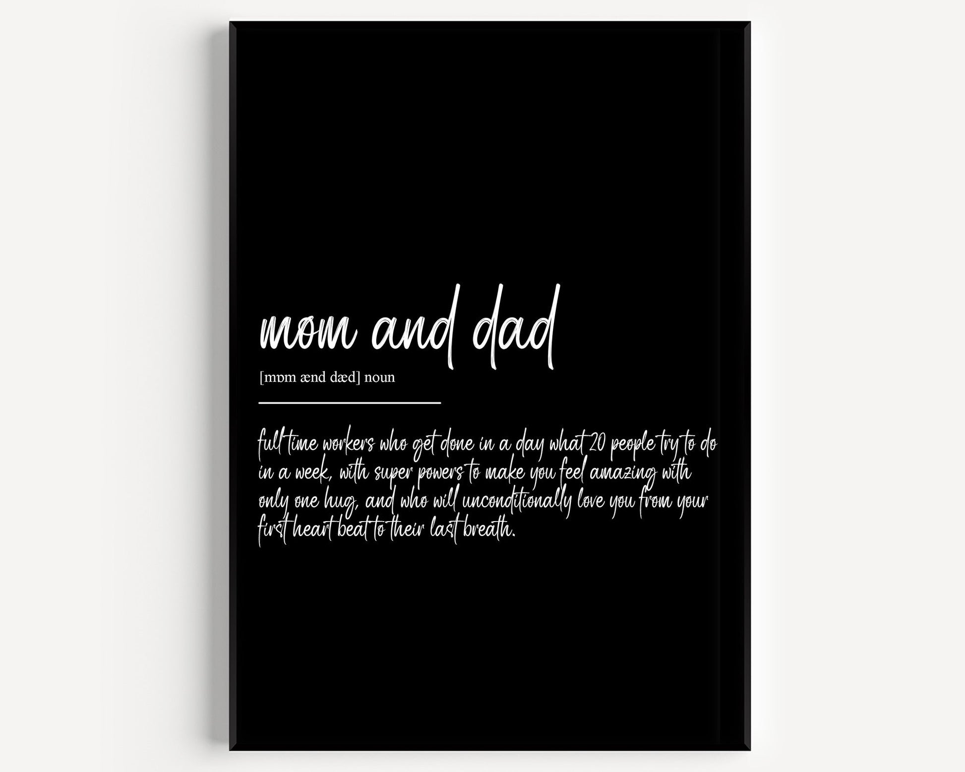 Mom And Dad Definition Print - Magic Posters