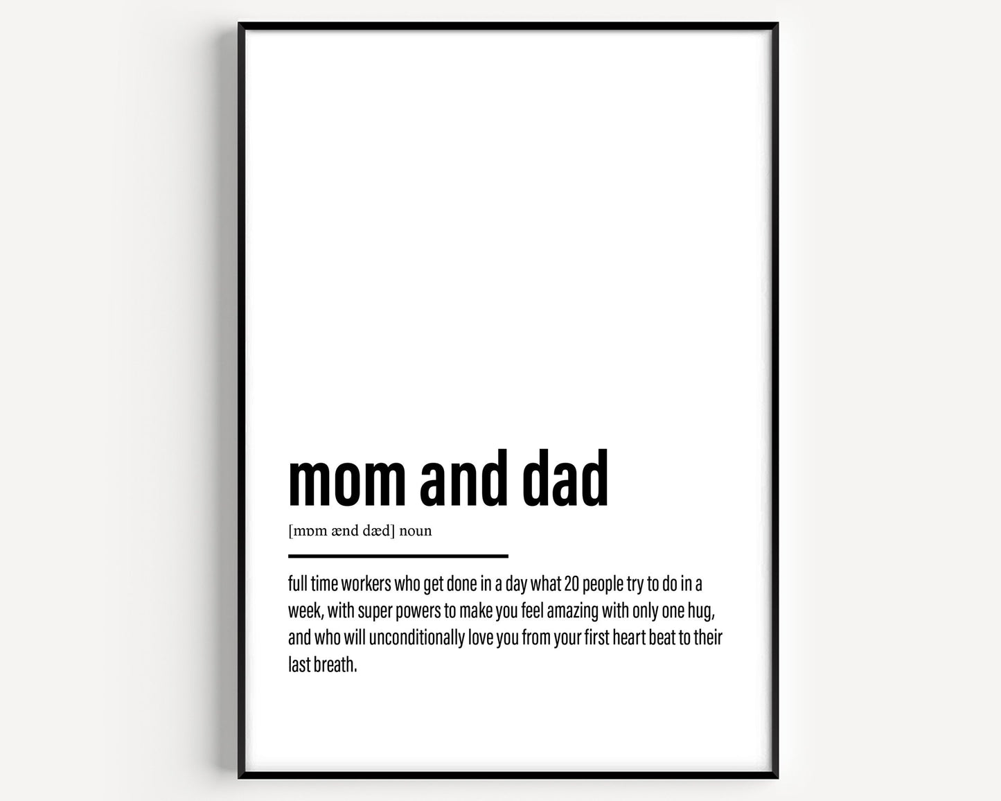 Mom And Dad Definition Print - Magic Posters