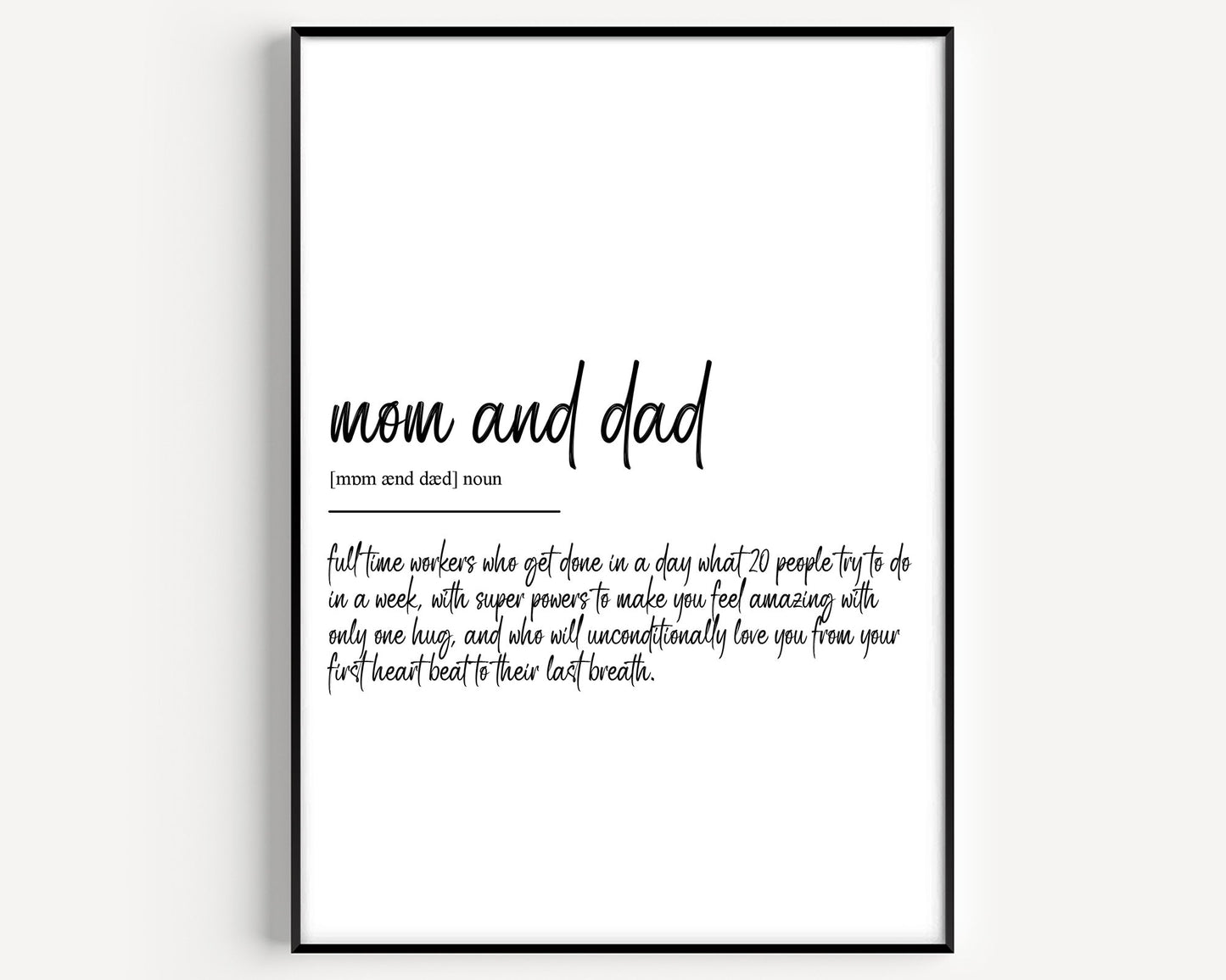 Mom And Dad Definition Print - Magic Posters