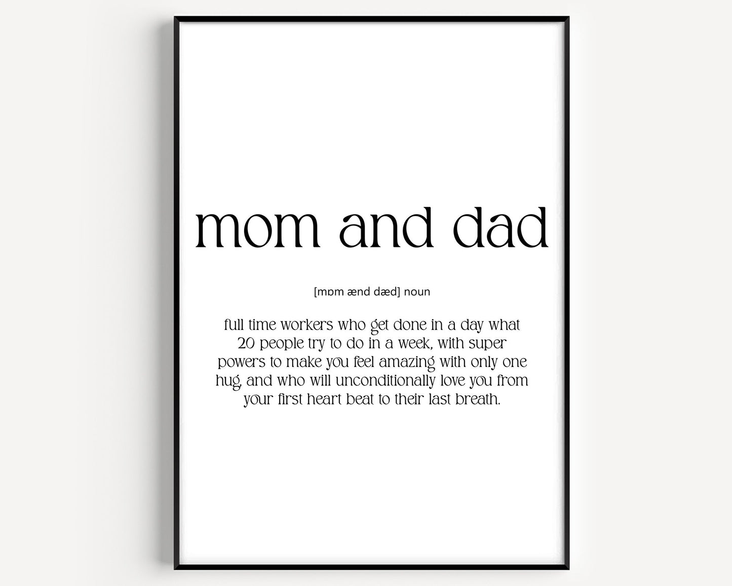 Mom And Dad Definition Print - Magic Posters