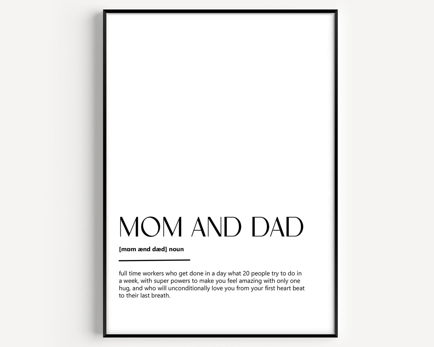 Mom And Dad Definition Print - Magic Posters