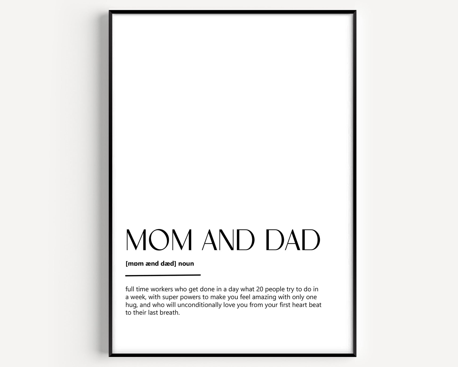 Mom And Dad Definition Print - Magic Posters