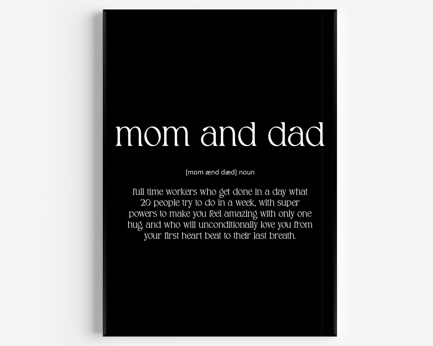 Mom And Dad Definition Print - Magic Posters