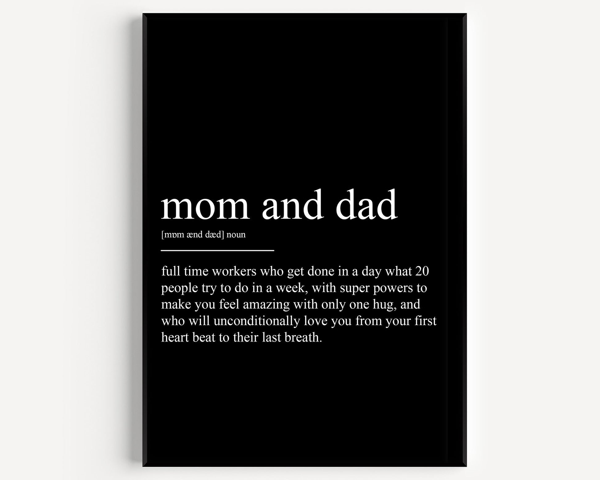 Mom And Dad Definition Print - Magic Posters