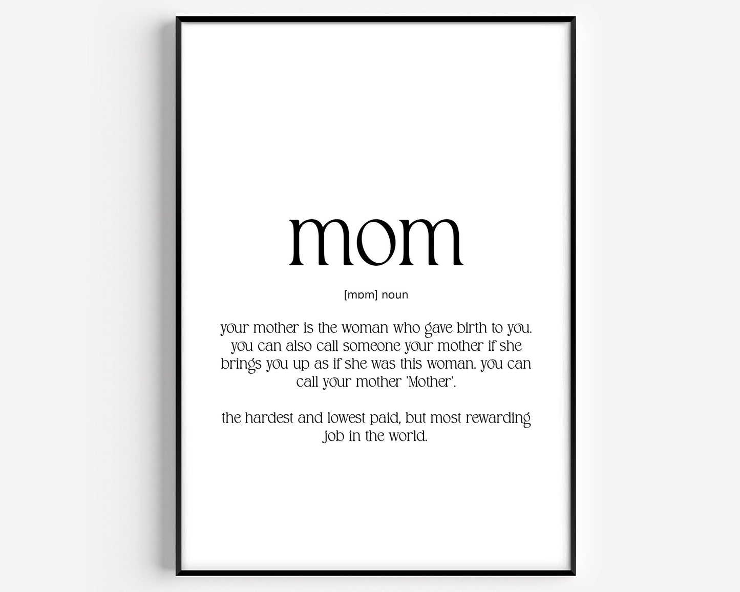 Mom Definition Print - Magic Posters