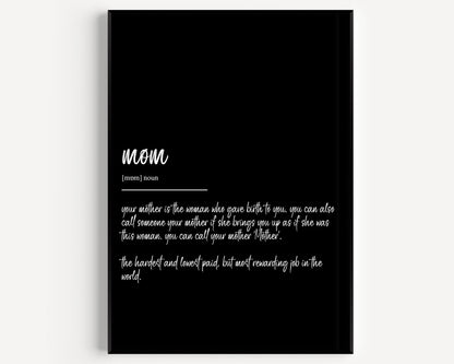 Mom Definition Print - Magic Posters