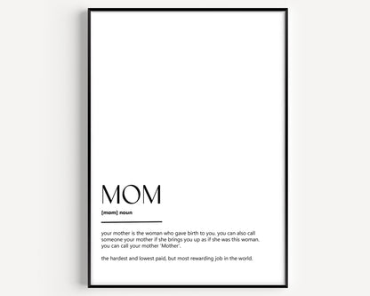 Mom Definition Print - Magic Posters