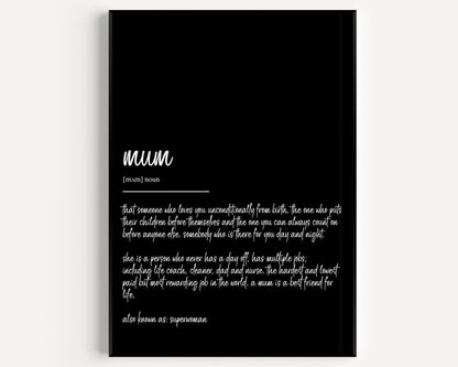 Mum Definition Print - Magic Posters