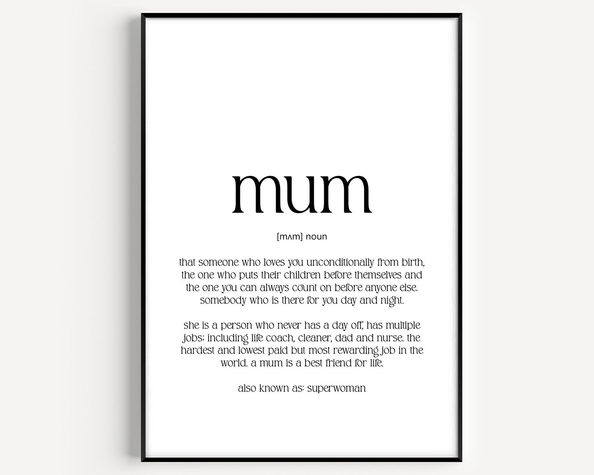 Mum Definition Print - Magic Posters