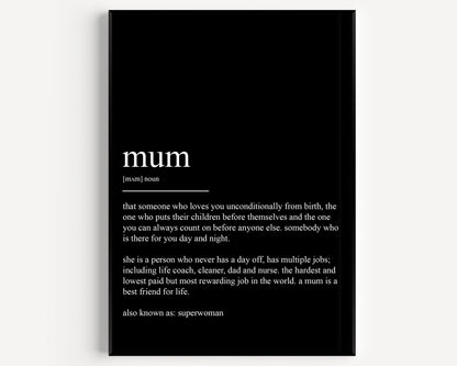 Mum Definition Print - Magic Posters