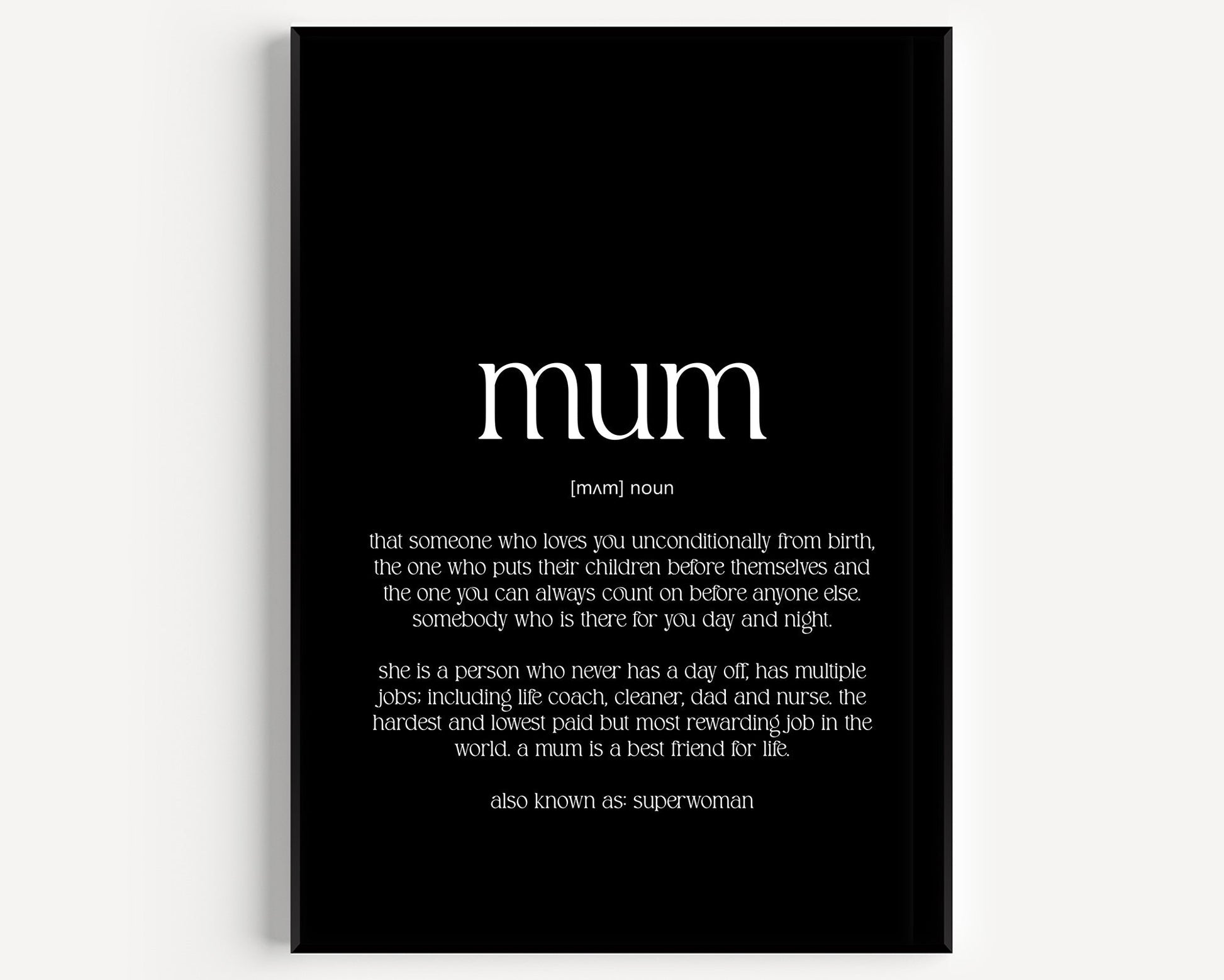 Mum Definition Print - Magic Posters