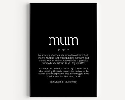 Mum Definition Print - Magic Posters