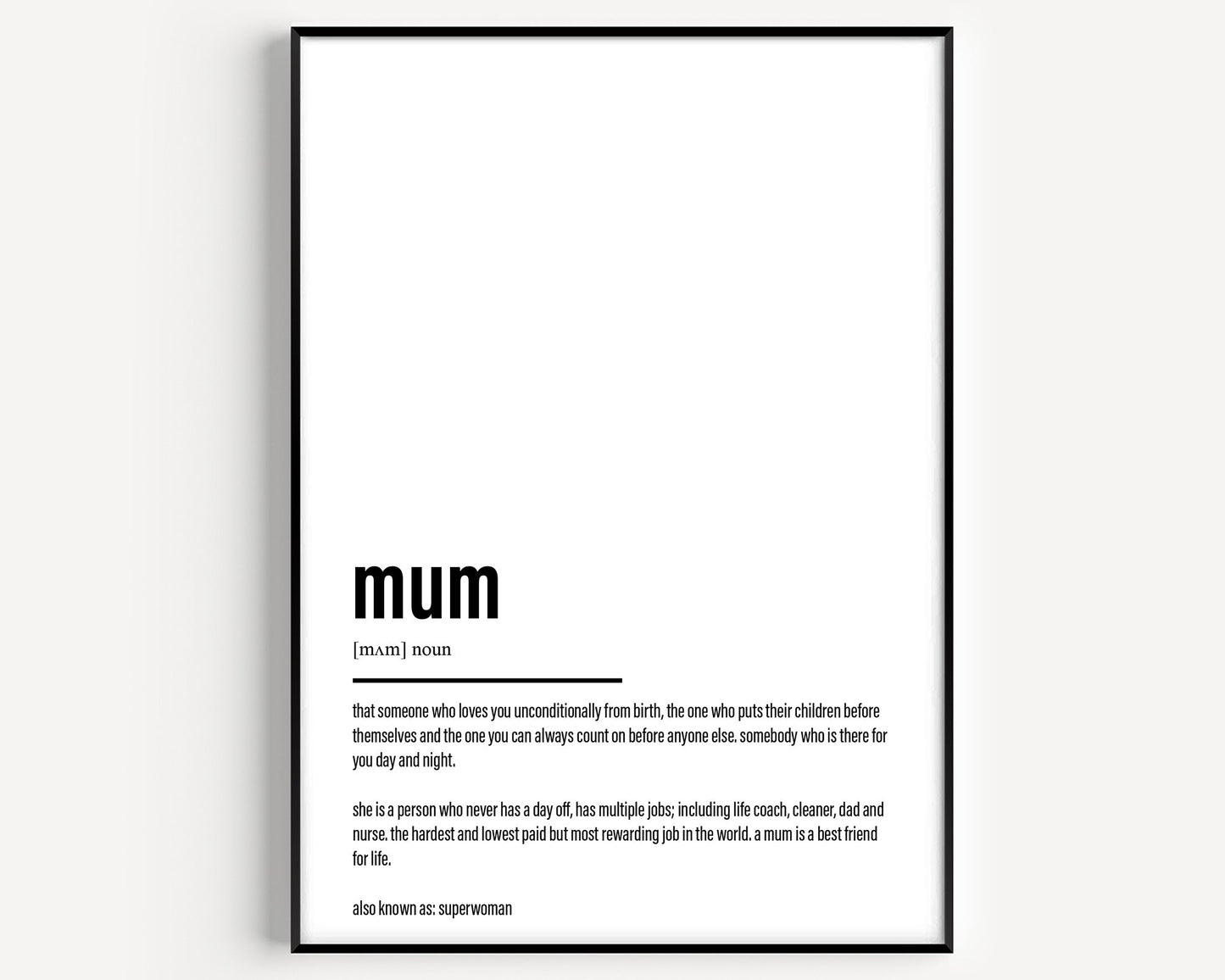 Mum Definition Print - Magic Posters