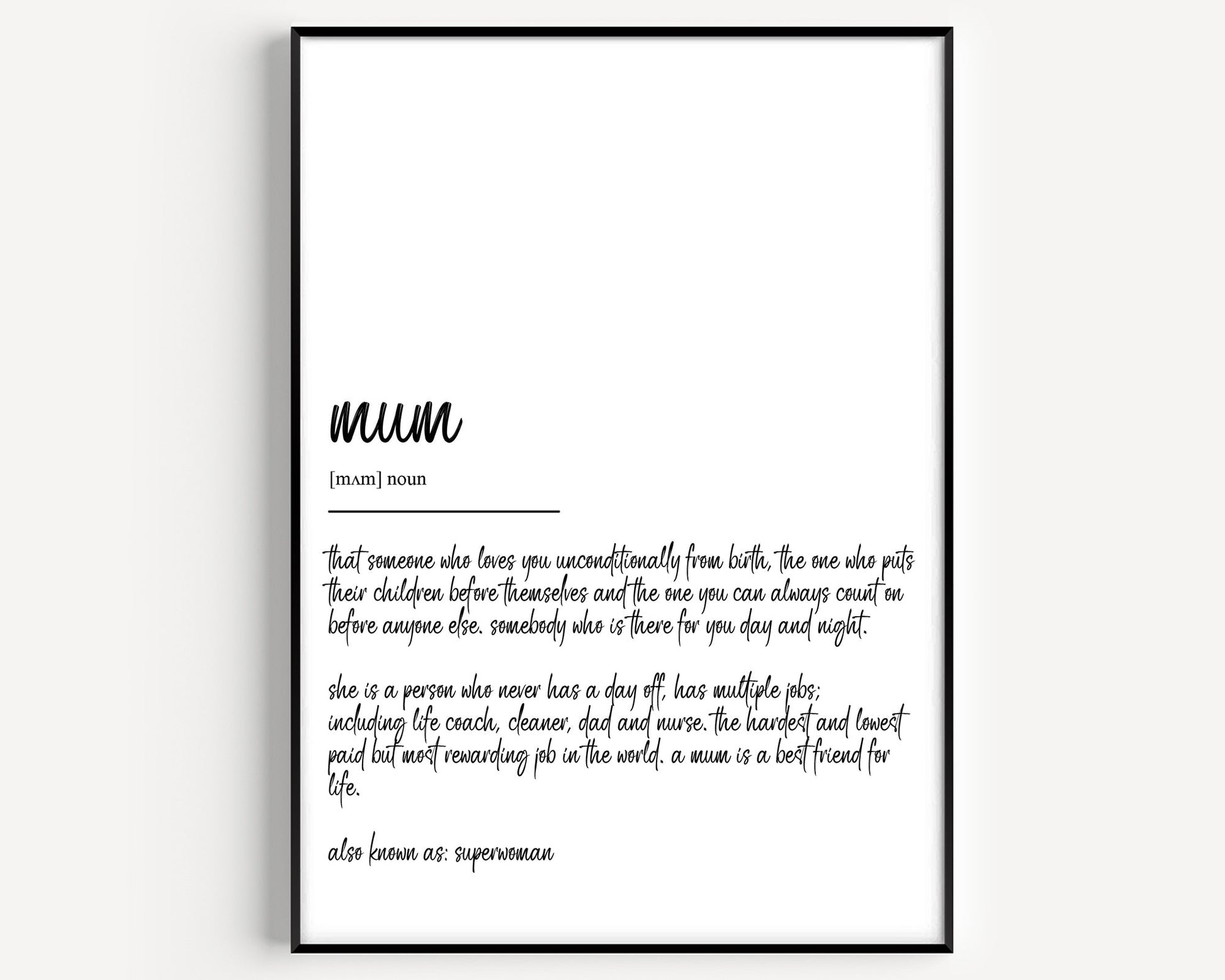 Mum Definition Print - Magic Posters