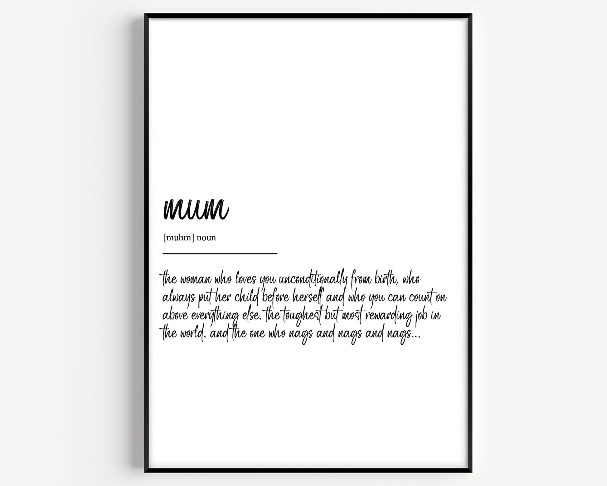 Mum Definition Print - Version 2 - Magic Posters