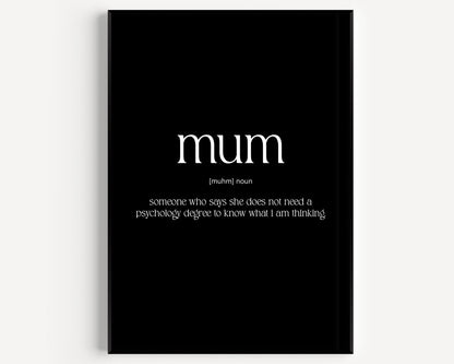 Mum Definition Print - Version 3 - Magic Posters