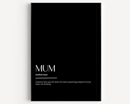 Mum Definition Print - Version 3 - Magic Posters