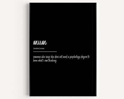 Mum Definition Print - Version 3 - Magic Posters