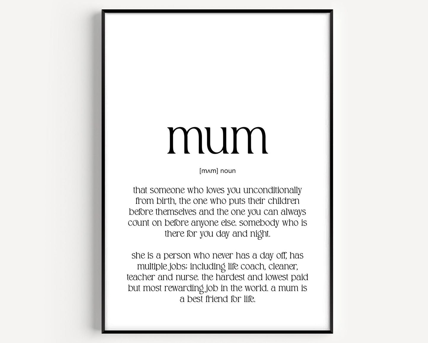 Mum Definition Print - Version 4 - Magic Posters